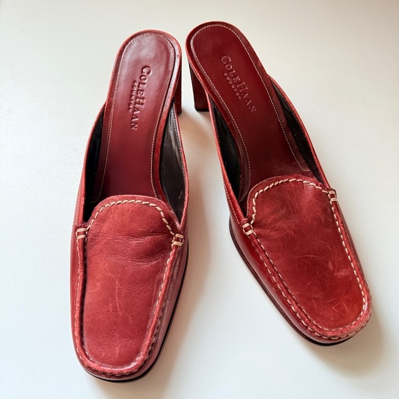 Cole Hann Leather Square Toe Mule - Size 8AA - Picture 2 of 6